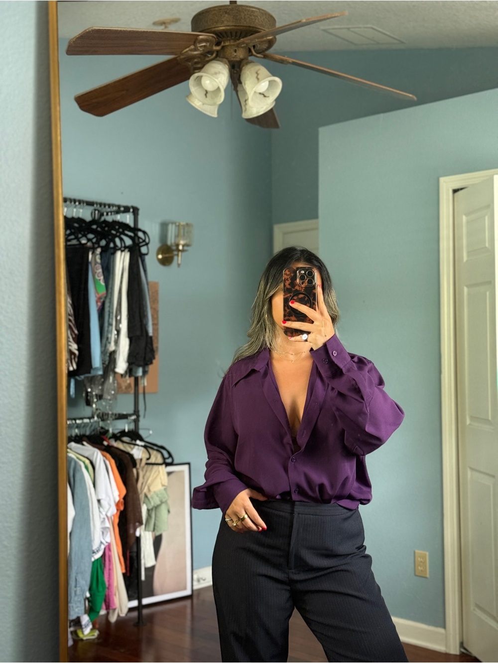 Vintage Purple Satin Top
